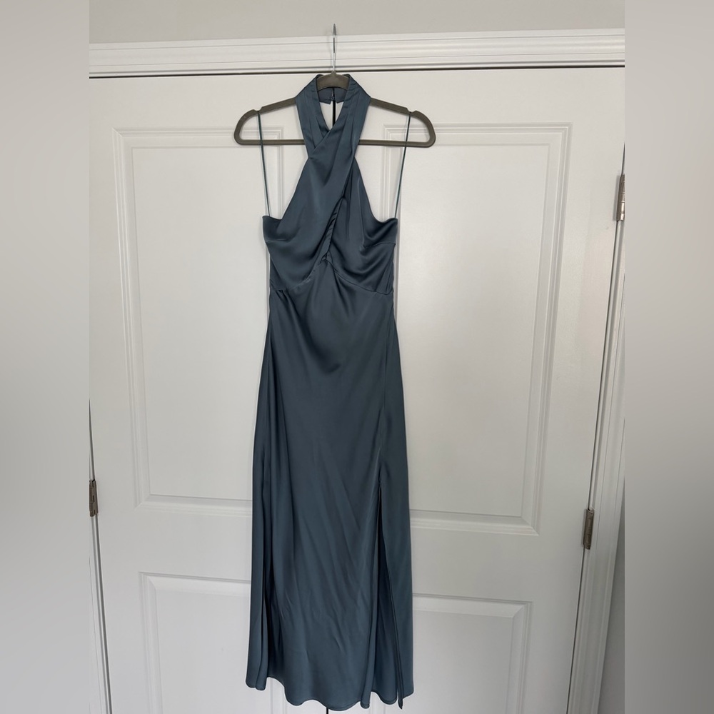 Astr Marissa Satin halter dress